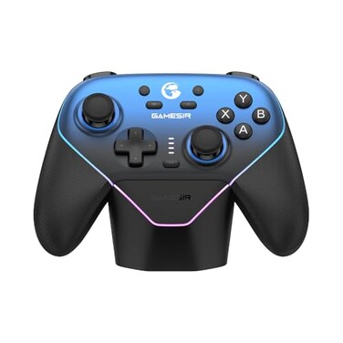 GameSir Super Nova Wireless Gaming Controller for PCSwitchSwitch 2iOSAndroid 1000Hz Polling Rate Hall Effect Stick Trigger Rubberized Grips RGB Lighting 1000mAh Blue
