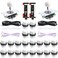 Easyget New Updated 2Player LED DIY Arcade Kit 2X Zero Delay USB Encoder 2X Joystick 20x LED Arcade Buttons for PC Windows MAME Raspberry Pi Arcade DIY 2Player White Kit