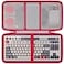 co2CREA Hard Travel Case Compatible with 8BitDo Retro Mechanical Keyboard 87 Keys Dual Super Programmable Buttons White Case and Red Zipper