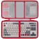co2CREA Hard Travel Case Compatible with 8BitDo Retro Mechanical Keyboard 87 Keys Dual Super Programmable Buttons White Case and Red Zipper