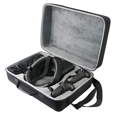 co2CREA Hard Travel Case Replacement for Meta Oculus Rift S PCPowered VR Gaming Headset Black Case Inner Gray Box
