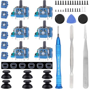 IKPEK 6 Pack Analog 3D Joysticks Replacement for PS5 Controller Joysticks Part with Repair Screwdriver Kit for Playstation 5 DualSense Controller