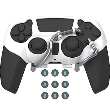 EXknight Leverback V2 Paddles Attachment Back Buttons Adapter for PS5 Controller Fit with Thumb Grips White