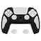 PlayVital Knight Edition Black White Two Tone AntiSlip Silicone Cover Skin for ps5 Controller Soft Rubber Case for ps5 Wireless Controller with Thumb Grip Caps