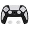 PlayVital Knight Edition Black White Two Tone AntiSlip Silicone Cover Skin for ps5 Controller Soft Rubber Case for ps5 Wireless Controller with Thumb Grip Caps