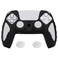 PlayVital Knight Edition Black White Two Tone AntiSlip Silicone Cover Skin for ps5 Controller Soft Rubber Case for ps5 Wireless Controller with Thumb Grip Caps