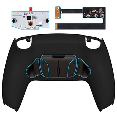 eXtremeRate Black Programmable Real Metal Buttons RMB Version RISE4 Remap Kit for PS5 Controller BDM 010 BDM 020 Upgrade Board Redesigned Back Shell 4 Back Buttons for PS5 Controller