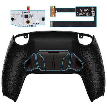 eXtremeRate Textured Black Programmable Real Metal Buttons RMB Version RISE4 Remap Kit for PS5 Controller BDM 010 BDM 020 Upgrade Board Redesigned Back Shell 4 Back Buttons for PS5 Controller