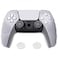 PlayVital Mecha Edition Clear White Ergonomic Soft Controller Silicone Case Grips for ps5 Rubber Protector Skins with Thumbstick Caps for ps5 Controller Compatible with Charging Station