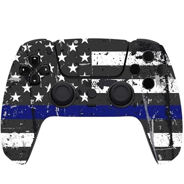 Custom Controllerzz Custom Wireless Controller Compatible with PS5 Multiple Designs Available Blue Line