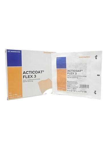 Acticoat Smith Nephew Silver Dressing Flex 3 4 X 4 Square Sterile 66800406 Sold Per Box