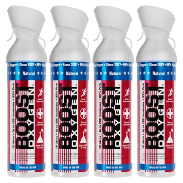 Boost Oxygen Large Natural Stars Stripes 10L Canister 4 Pack