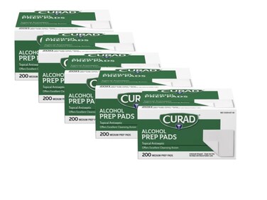 Medline Curad Alcohol Prep Pads 70 Alcohol 1000 Count 5 Boxes 200 CTEA