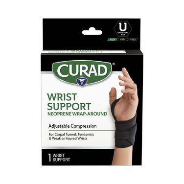 Curad Performance Series Wraparound Wrist Support with Microban Black