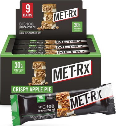MET-Rx METRx Big 100 Colossal Protein Bars Crispy Apple Pie 9 Ct
