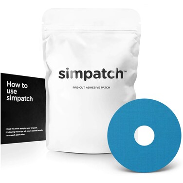 SIMPATCH Universal Adhesive Patch 08Inch Hole Blue 30Pack CGM Tape