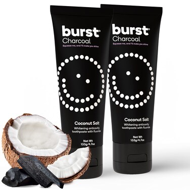 BURST Charcoal Whitening Toothpaste for Adults 47oz2 Pack