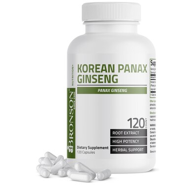 Bronson Korean Panax Ginseng High Potency Root Extract 120 Capsules