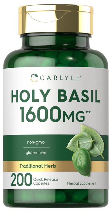 Carlyle Holy Basil Capsules 200 Count Tulsi Holy Basil Leaf Extract