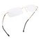 LifeArt Blue Light Blocking Computer Reading GlassesMens and Womens Rimless Frame Golden No Magnification