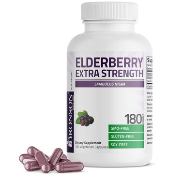 Bronson Elderberry Extra Strength Immune Support 180 Vegetarian Capsules