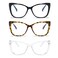 prtcslwd Reading Glasses for Women 3 Pack Cat Eye Oversized Blue Light Blocking Glasses 125