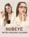 Hubeye 3 Pack Half Moon Frame Reading GlassesRetro Small Semi Readers 15