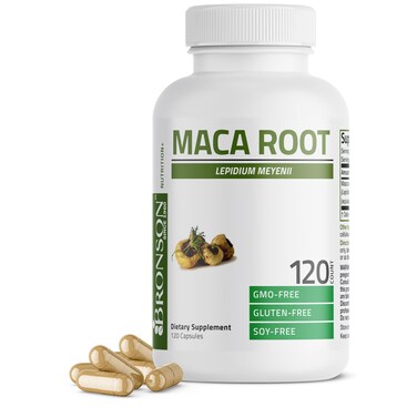 Bronson Maca Root Lepidium Meyenii NonGMO 120 Vegetarian Capsules