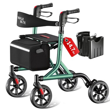 WALK MATE Rollator Walker for Seniors with Seat Lightweight Foldable
