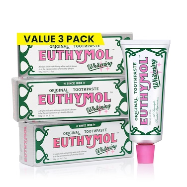 EUTHYMOL Whitening Toothpaste Stain Removal in 2weeks 37 floz3 3Pack