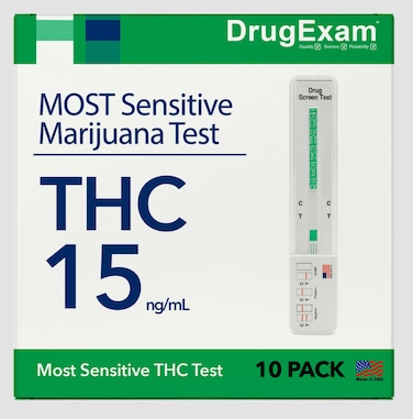 DrugExam 10 Pack THC 15 Marijuana Test Testing StripUrine Test Strips