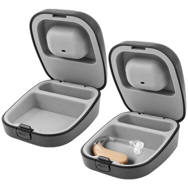 ZJIVQO 2 Pcs Hearing Aid Case Waterproof Portable Storage Box Hard Protective Box for Hearing Aid