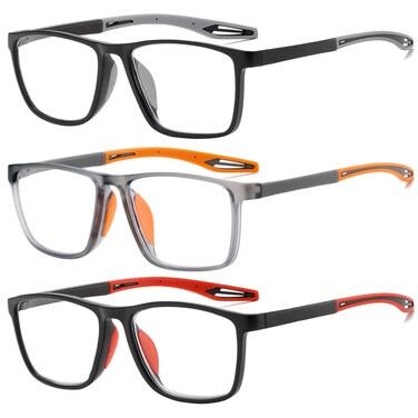FSRTEP Reading Glasses for Men Sporty Design TR90 Blue Light Blocking Reader Comfortable and Flexible Lightweight 125