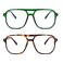 FEISEDY 2Pack Blue Light Blocking Glasses Fake Nerd Clear Square Computer Lightweight Pilot Glasses Frame Oversized B2866