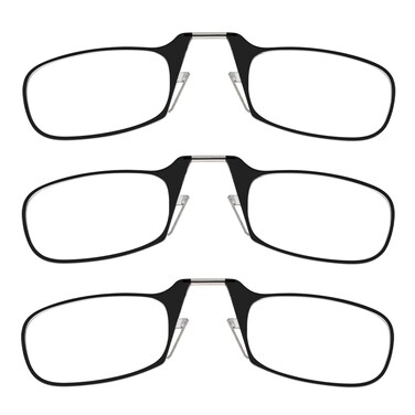 ThinOptics Readers Rectangular Reading Glasses 3 PackBlack 44mm 2