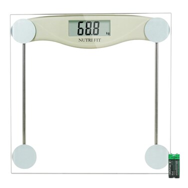 NUTRI FIT Bathroom Scale for Body Weight Digital Weighing Scale Grey