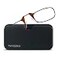 ThinOptics Universal Pod Rectangular Reading Glasses Brown FramesBlack Case 2 x 2