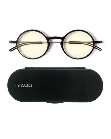 ThinOptics Manhattan BlueLight Blocking Computer Reading Glasses RoundBlack 44 mm 0