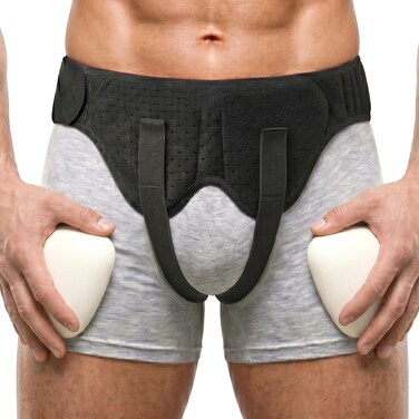 BLITZU Bilateral Hernia Belt for Men Double Inguinal Support Truss Pain Relief