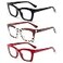 REAVEE 3 Pack Reading Glasses for Women Blue Light Blocking Oversized Cute Square Fashion Computer Readers with Spring Hinge 25