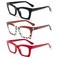 REAVEE 3 Pack Reading Glasses for Women Blue Light Blocking Oversized Cute Square Fashion Computer Readers with Spring Hinge 25