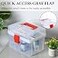 MyGift 10 Inch Clear First Aid Bin with Tray Quick Access Lid Red