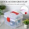 MyGift 10 Inch Clear First Aid Bin with Tray Quick Access Lid Red