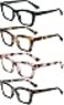 REAVEE 4 Pack Reading Glasses Blue Light Blocking Computer Square Readers for Women with Spring Hinge 05