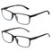 Foster Grant Mens Tatum 2Pack Rectangle Reading Glasses NavyBlack 275