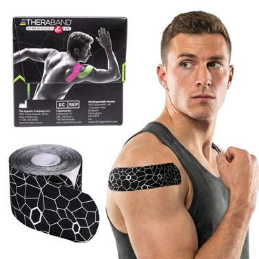 THERABAND Kinesiology Tape for Shoulder Back Knee 2 BlackWhite