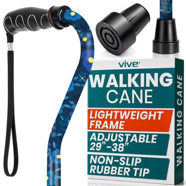 Vive Walking Cane for Women Men Elderly Patented Offset Grip