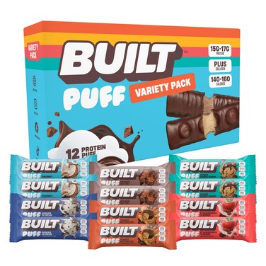Built Bar BUILT Puff Protein Bars Variety Pack 15g17g Protein 12 Count