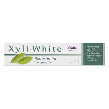 NOW Foods Solutions Xyliwhite Toothpaste Gel Refreshmint Cleanses and Whitens Fresh Taste 64Ounce
