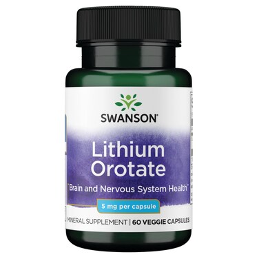 Swanson Lithium Orotate Mood and Memory Support 5 mg 60 Veggie Capsules